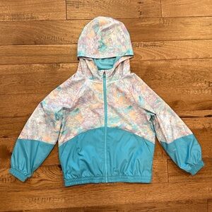Girls Kids Under Armour Woven Printed Full-Zip Jacket - Size YSM - Cloudless Sky